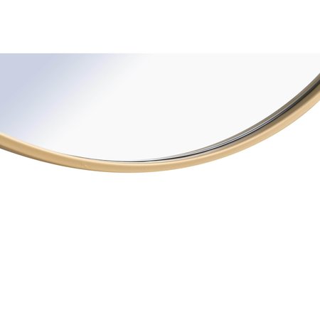 Elegant Decor Metal Frame Round Mirror 28 Inch Brass Finish MR4035BR
